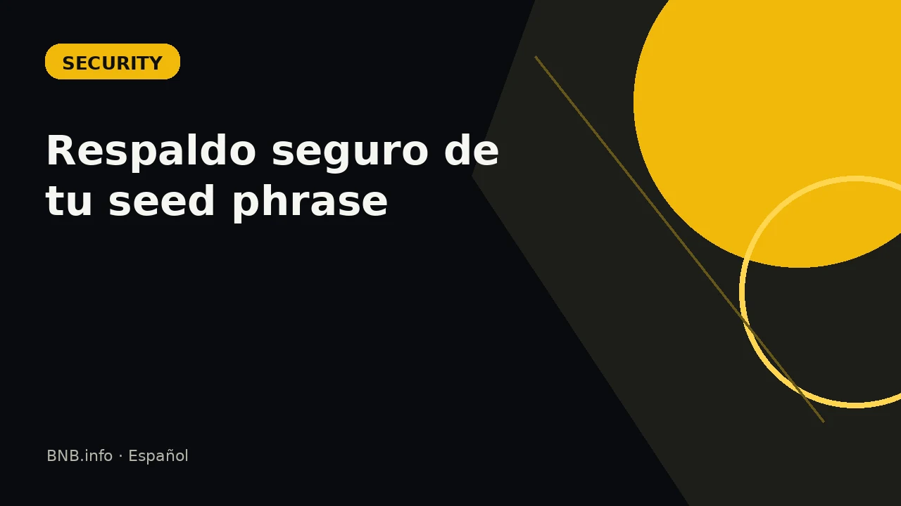 Secure backup of your seed phrase